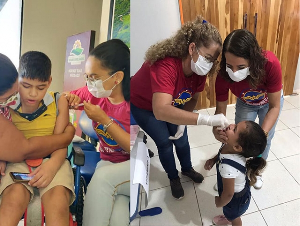 Secretaria de Saúde realiza a Campanha de vacinação Contra Gripe e Sarampo.